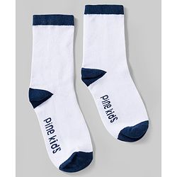 Pine Kids Cotton Knit Ankle Length Socks With Text Design Pack Of 3 ( Colour May Vary )