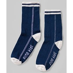 Pine Kids Cotton Knit Ankle Length Socks With Text Design Pack Of 3 ( Colour May Vary )