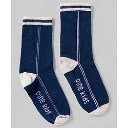 Pine Kids Cotton Knit Ankle Length Socks With Text Design Pack Of 3 ( Colour May Vary )