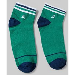 Pine Kids Cotton Knit Ankle Length Socks With Text Design Pack Of 3 ( Colour May Vary )
