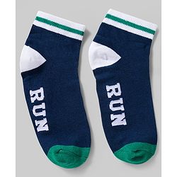 Pine Kids Cotton Knit Ankle Length Socks With Text Design Pack Of 3 ( Colour May Vary )