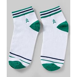 Pine Kids Cotton Knit Ankle Length Socks With Text Design Pack Of 3 ( Colour May Vary )