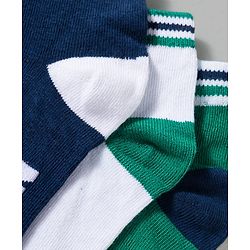 Pine Kids Cotton Knit Ankle Length Socks With Text Design Pack Of 3 ( Colour May Vary )