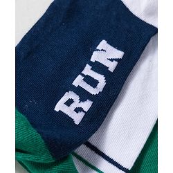 Pine Kids Cotton Knit Ankle Length Socks With Text Design Pack Of 3 ( Colour May Vary )