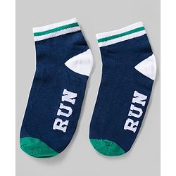 Pine Kids Cotton Knit Ankle Length Socks With Text Design Pack Of 3 ( Colour May Vary )