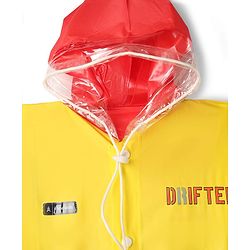 Pine Kids Full Sleeves Raincoat with Car Print - Yellow