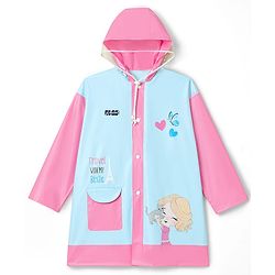 Pine Kids Full Sleeves Raincoat with Text Print - Blue
