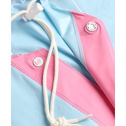Pine Kids Full Sleeves Raincoat with Text Print - Blue