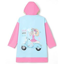 Pine Kids Full Sleeves Raincoat with Text Print - Blue
