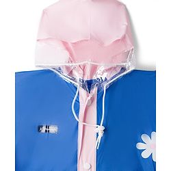 Pine Kids Full Sleeves Raincoat with Text Print - Royal Blue