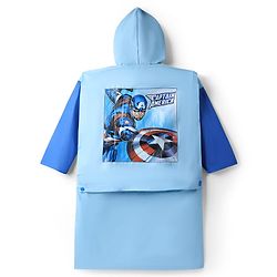 Pine Kids Marvel Full Sleeves Raincoat With Captain America Graphic - Blue