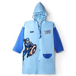 Pine Kids Marvel Full Sleeves Raincoat With Captain America Graphic - Blue