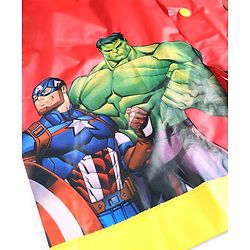 Pine Kids Marvel Full Sleeves Raincoat With Avengers Graphic - Red