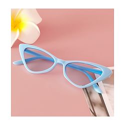 Pine Kids Solid Colour Cat Eye Sunglasses-  Light Blue