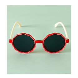 Pine Kids Solid Colour Round Sunglasses- Red