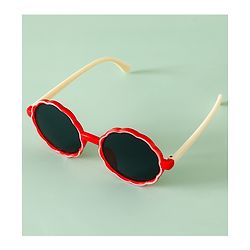 Pine Kids Solid Colour Round Sunglasses- Red