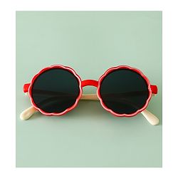 Pine Kids Solid Colour Round Sunglasses- Red