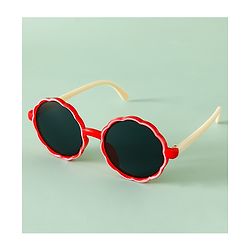 Pine Kids Solid Colour Round Sunglasses- Red
