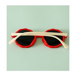 Pine Kids Solid Colour Round Sunglasses- Red