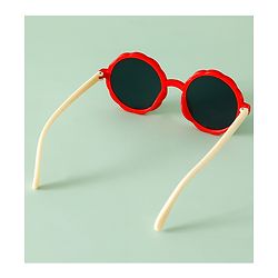 Pine Kids Solid Colour Round Sunglasses- Red
