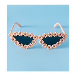 Pine Kids Solid Coloured Sunglasses with Floral Applique  - Light Orange