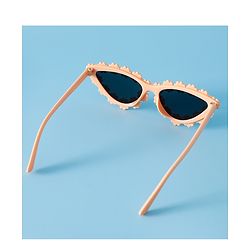 Pine Kids Solid Coloured Sunglasses with Floral Applique  - Light Orange