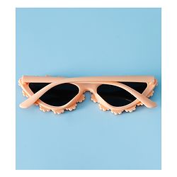 Pine Kids Solid Coloured Sunglasses with Floral Applique  - Light Orange