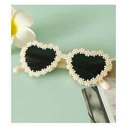 Pine Kids Sunglasses with Floral Design - Beige