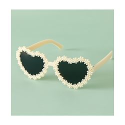 Pine Kids Sunglasses with Floral Design - Beige