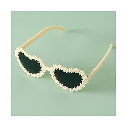 Pine Kids Sunglasses with Floral Design - Beige