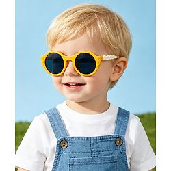 Pine Kids Solid Coloured Round Sunglasses - Yellow