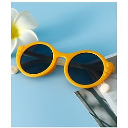 Pine Kids Solid Coloured Round Sunglasses - Yellow