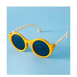 Pine Kids Solid Coloured Round Sunglasses - Yellow
