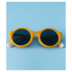 Pine Kids Solid Coloured Round Sunglasses - Yellow