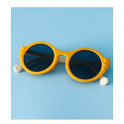 Pine Kids Solid Coloured Round Sunglasses - Yellow