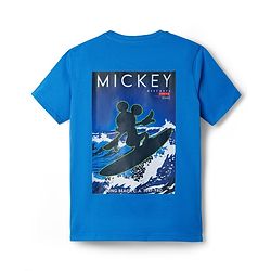 Pine Kids Disney Single Jersey Knit Half Sleeves T-Shirt with Front & Back Mickey Mouse Graphic - Blue