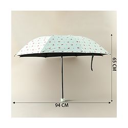 Pine Kids Free Size Umbrella With Cheery Print - Light Green