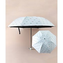Pine Kids Free Size Umbrella with Bow Print - Sky Blue