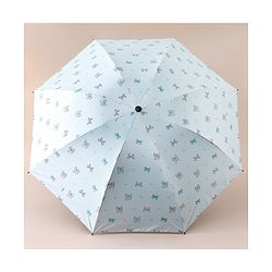 Pine Kids Free Size Umbrella with Bow Print - Sky Blue