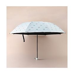 Pine Kids Free Size Umbrella with Bow Print - Sky Blue