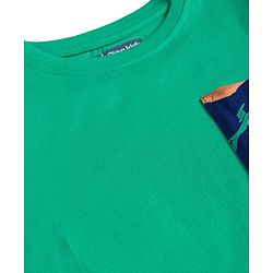Pine Kids Cotton Knit Half Sleeves T-Shirt & Shorts Night Suit With Tree Print - Green