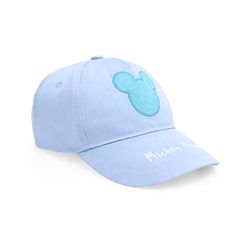 Pine Kids Disney Cotton Woven Summer Cap with Mickey Mouse Graphic & Patch Blue - Diameter 16.5 cm