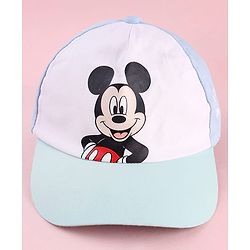 Pine Kids Disney Cotton Woven Summer Cap With Mickey Mouse Graphics Multicolor - Diameter 21 cm