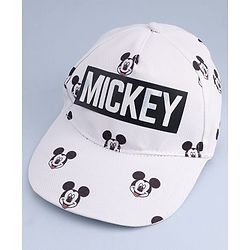 Pine Kids Disney 100% Cotton Summer Cap With Mickey Mouse Graphic White - Diameter 17 cm