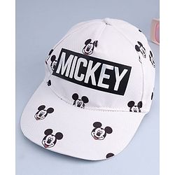 Pine Kids Disney 100% Cotton Summer Cap With Mickey Mouse Graphic White - Diameter 17 cm