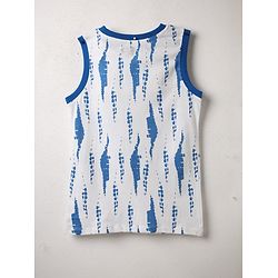Pine Kids Cotton Knit Sleeveless Tie Dye Tank T-Shirt & Shorts Night Suit - White