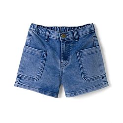 Pine Kids Cotton Woven Knee Length Shorts With Pockets - Navy Blue