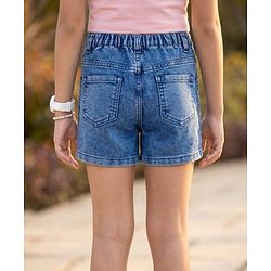 Pine Kids Cotton Woven Knee Length Shorts With Pockets - Navy Blue