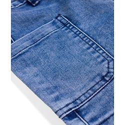 Pine Kids Cotton Woven Knee Length Shorts With Pockets - Navy Blue