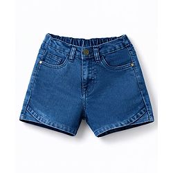 Pine Kids Cotton Woven Solid Knee Length Shorts - Navy Blue